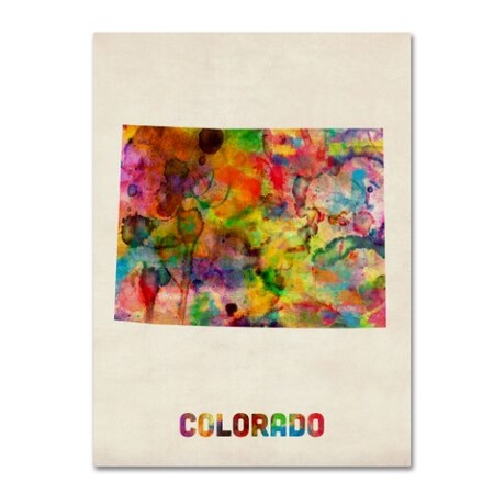 Michael Tompsett 'Colorado Map' Canvas Art,18x24